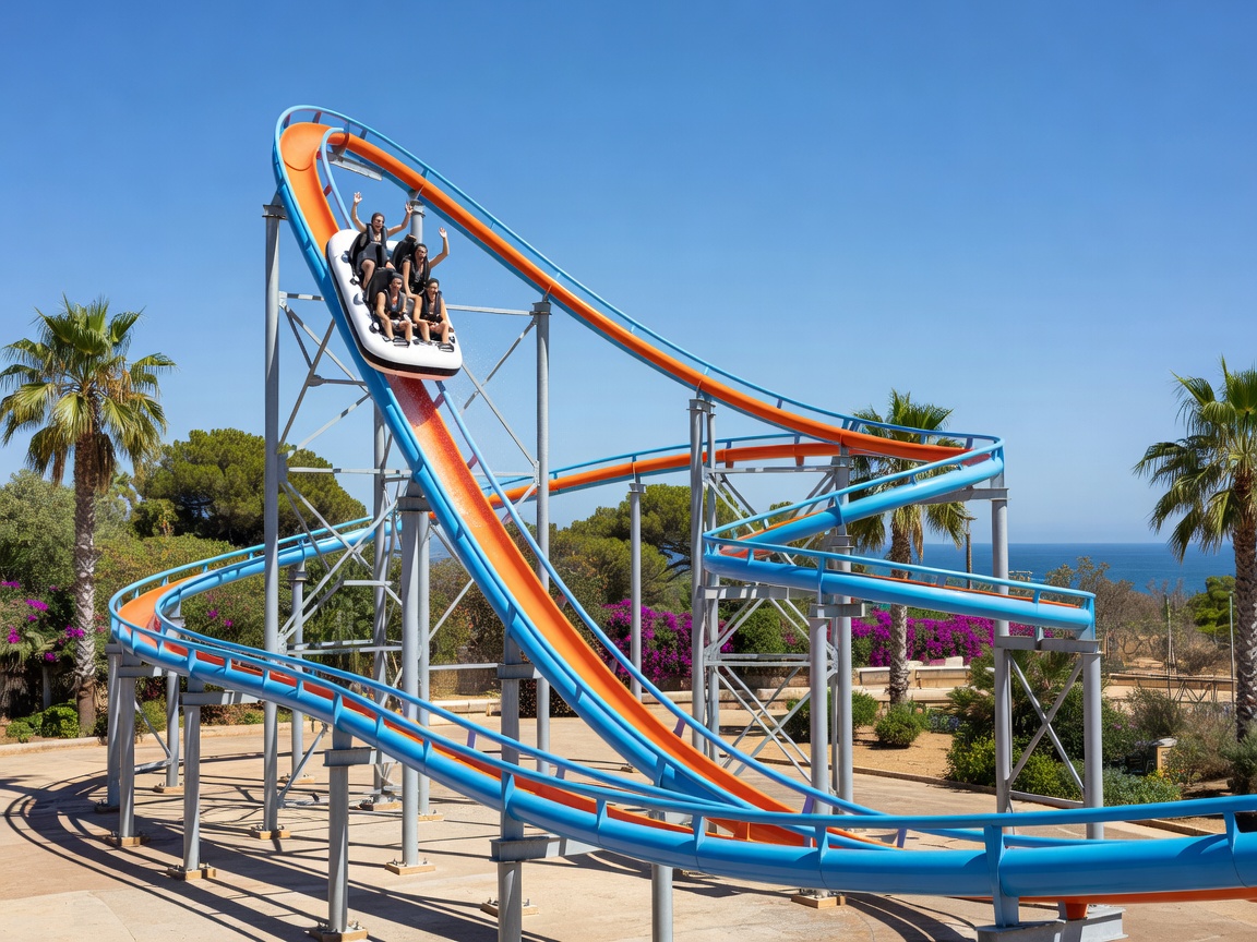 Aquashow Park giant water coaster in Quarteira Algarve
