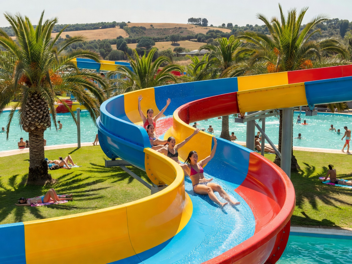 Slide and Splash water park slide in Lagoa Algarve Portugal